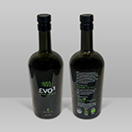 bottles of evo3 Extra Virgin Organic Olive Oil 