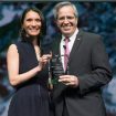 Dr. Christiana Bardon of MPM Capital and Dr. Michael A. Caligiuri, then AACR President, at the AACR Annual Meeting 2018 in April. Photo © AACR/Phil McCarten 2018