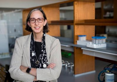 Dr. W. Kimryn Rathmell in her lab. Photo courtesy of Vanderbilt University Medical Center.