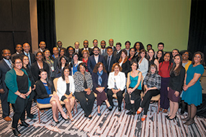 Recipients of Minority Scholar Awards in Cancer Research gathered with MICR Council members at the AACR-MICR Awards Dinner held during the AACR Annual Meeting 2019 in Atlanta. ©2019 American Association for Cancer Research/Todd Buchanan