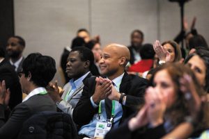 Attendees applaud at the AACR-MICR Awards Dinner honoring recipients of Minority Scholar and Minority-Serving Institution Faculty Scholar Awards. The event was held at the AACR Annual Meeting 2019 in Atlanta. ©2019 American Association for Cancer Research/Todd Buchanan