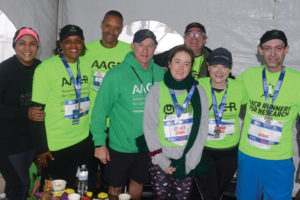 Some of the AACR Runners for Research pause before the AACR Philadelphia Marathon in November 2017.