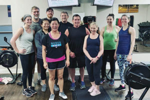 Get Fit For Research Month was held along with National Cancer Research Month in May. Participants gather for a photo after a successful class at RowZone in Philadelphia. The class raised $400 for cancer research.